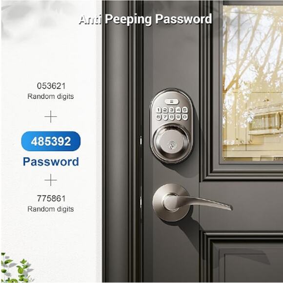 Veise RZ-A Keypad Digital Deadbolt Keyless Entry Door Lock in Satin Nickel New - Picture 3 of 9